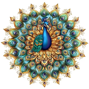 Mandala Peacock Flower Floral Botany Botanical Self Adhesive Vinyl Sticker