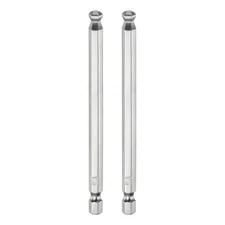 2pcs Ball End Hex Screwdriver Bit Set 6mm Magnetic 1/4" Hex Shank 4" Long