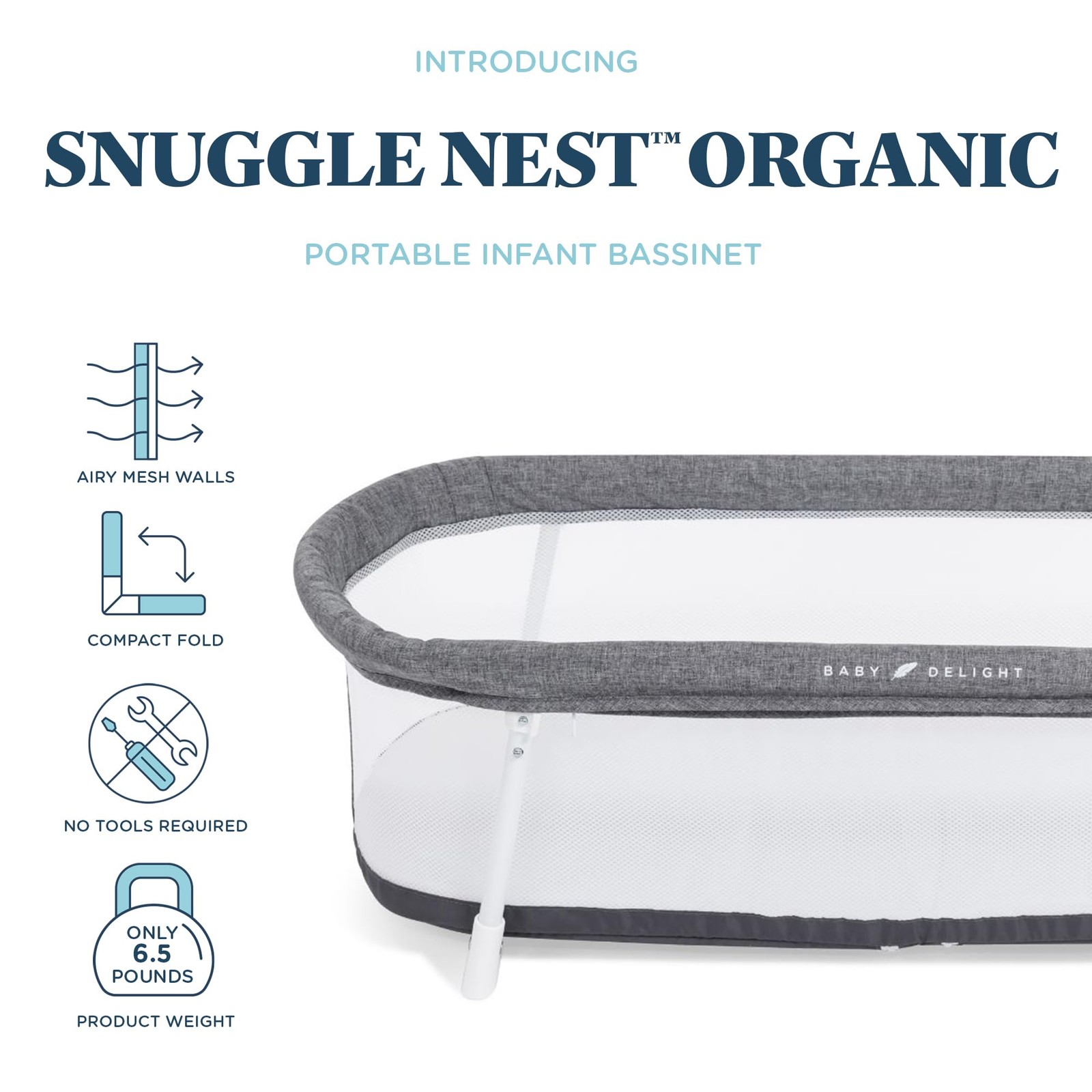 Baby Delight Snuggle Nest Bassinet, Portable Baby Bed, for Infants 0 – 5 Mon...