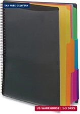 12 Pocket Poly Project Organizer, Letter Size, 1/3-Cut Tab, Gray with Bright Col