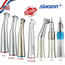 SANDENT Dental 1:1/1:4.2/1:5 Contra Angle Fiber Optic LED Low Speed Handpiece