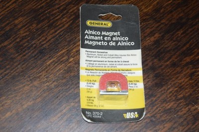 New! General Tools 370-2 Horseshoe Power Alnico Magnets, 13-Pound Pull