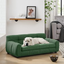 Linen Fabric Dog Sofa Couch Bed for Small Medium Large Dogs Pet Sofa W/Backrest