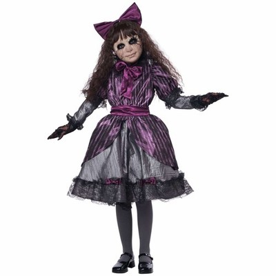 Gruselige Puppe Spukgeist böse Psycho Killer Horror Halloween Mädchen Kostüm