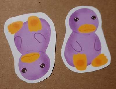 STICKER Cute Cartoon Nostalgia Purple Webkinz Style Platypus Original Art 1.5×2''
