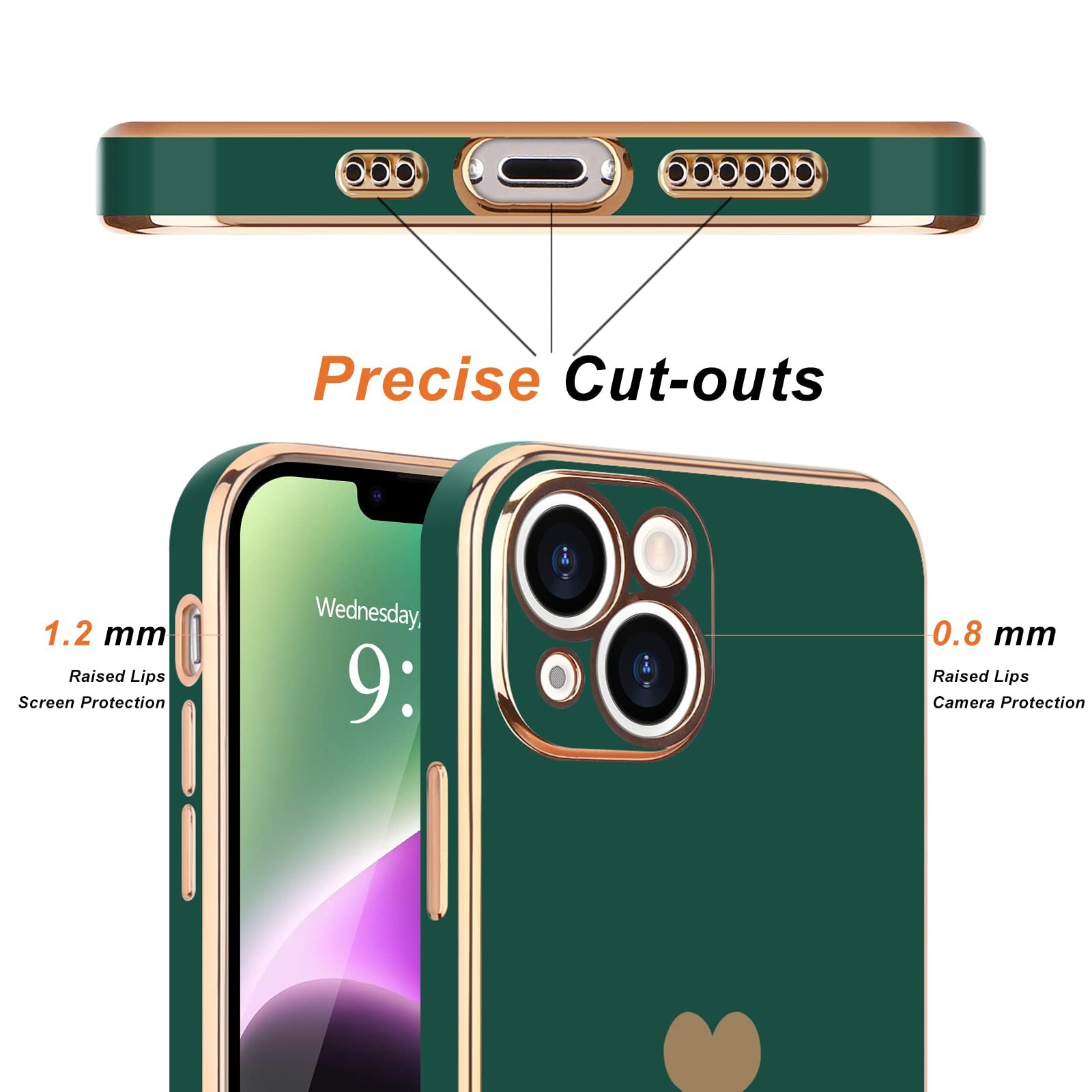 Coque iPhone 14 Plus anti-choc silicone TPU or pour éviter les rayures