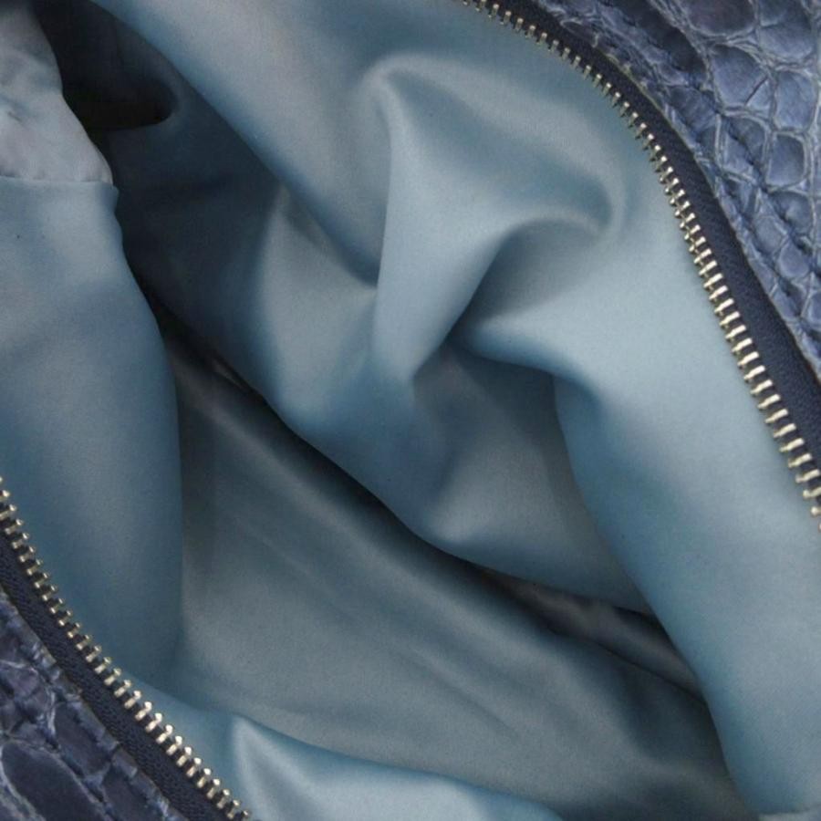 COACH Python Embossed Leather Handbag Blue 16506 - image 6