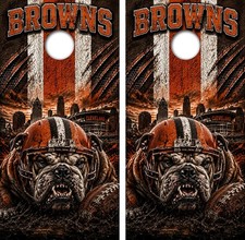 Cleveland Browns Football Cornhole Board Wrap LAMINATED Decal Vinyl Sticker 5101