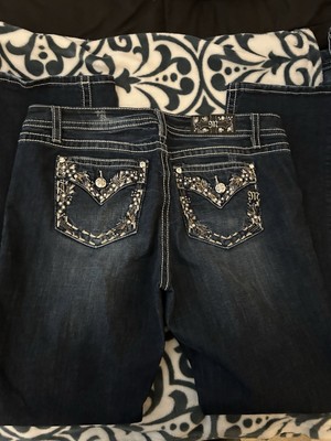 Miss me dark wash boot cut jeans size 33 x 33 actual is 38 x 33 | eBay