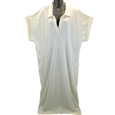 SKIN Organic Pima Cotton Womens Sz XXL Cream Collared Mid-length Dress NWT
