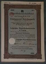 100 X Leipziger Hypothekenverein in Leipzig Pfandbrief 8 %  1928 1000 RM