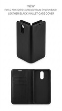 FUNDA BILLETERA CUERO NEGRA PARA LG ARISTO2/2+/3/Risio3/Tribute Empire/K8/K8+