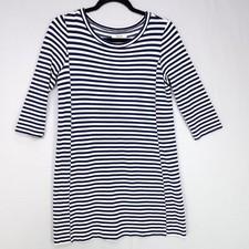 Madewell Blue Nautical Beach Striped Long Sleeve Shirt Mini Dress Size Small