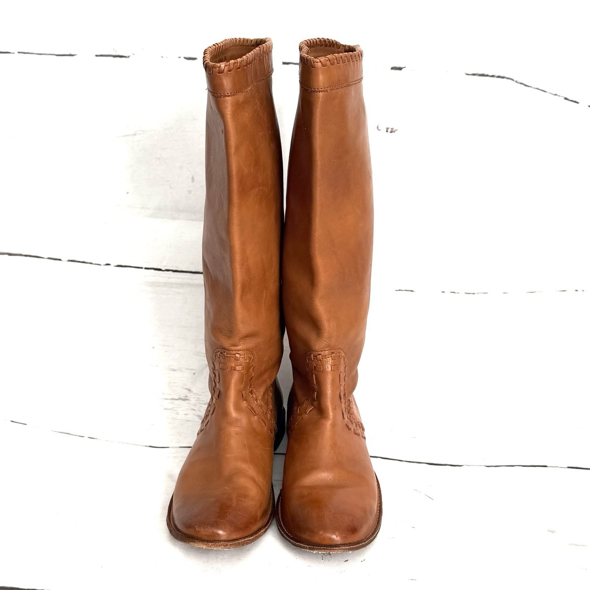 Frye Boots Women's 9.5B Brown Pull On Leather Western Mid Calf