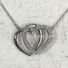 Swarovski Dear Entwined Heart Clear Crystal Silver-Tone Pendant 14-16" Necklace