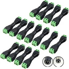 CCTV 12V Power Connectors 20 Pairs Male Female 2.1x5.5mm for Camera LED Strip
