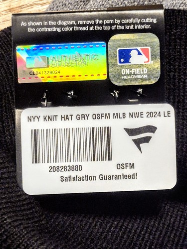 New York Yankees New Era MLB World Series 2024 Adult Cuffed Pom Knit Hat Cap NEW - Picture 5 of 6