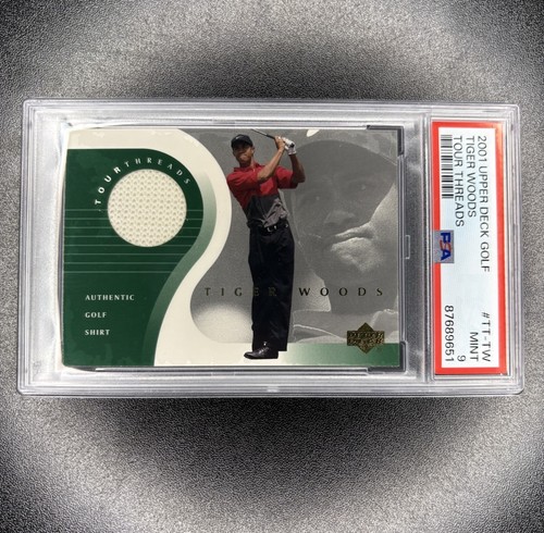 Tiger Woods 2001 Upper Deck Tour Threads Relic Patch #TT-TW PSA 9 Rookie RARE