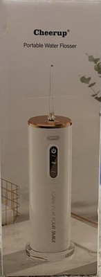 Cheerup Cordless Portable Water Flosser White Gold 3 Pressure Settings