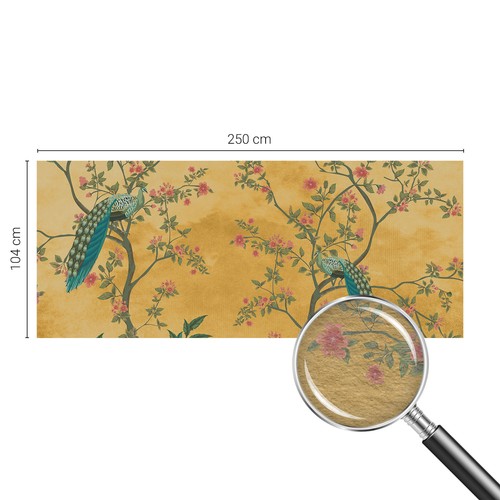 Papier Peint Intissé Moderne Décoration Murale Design Motifs Floraux De Paon - Photo 11/15