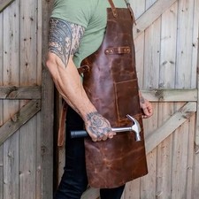 Multi-Use Heavy Duty Leather Apron   Butcher, BBQ, Welding  Workshop Essential