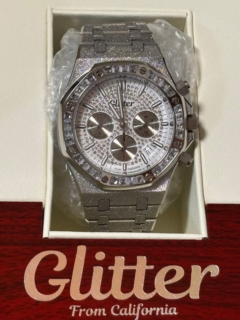 Glitter Iced Dial California Watch Diamante Jewelry Unisex Used image 2