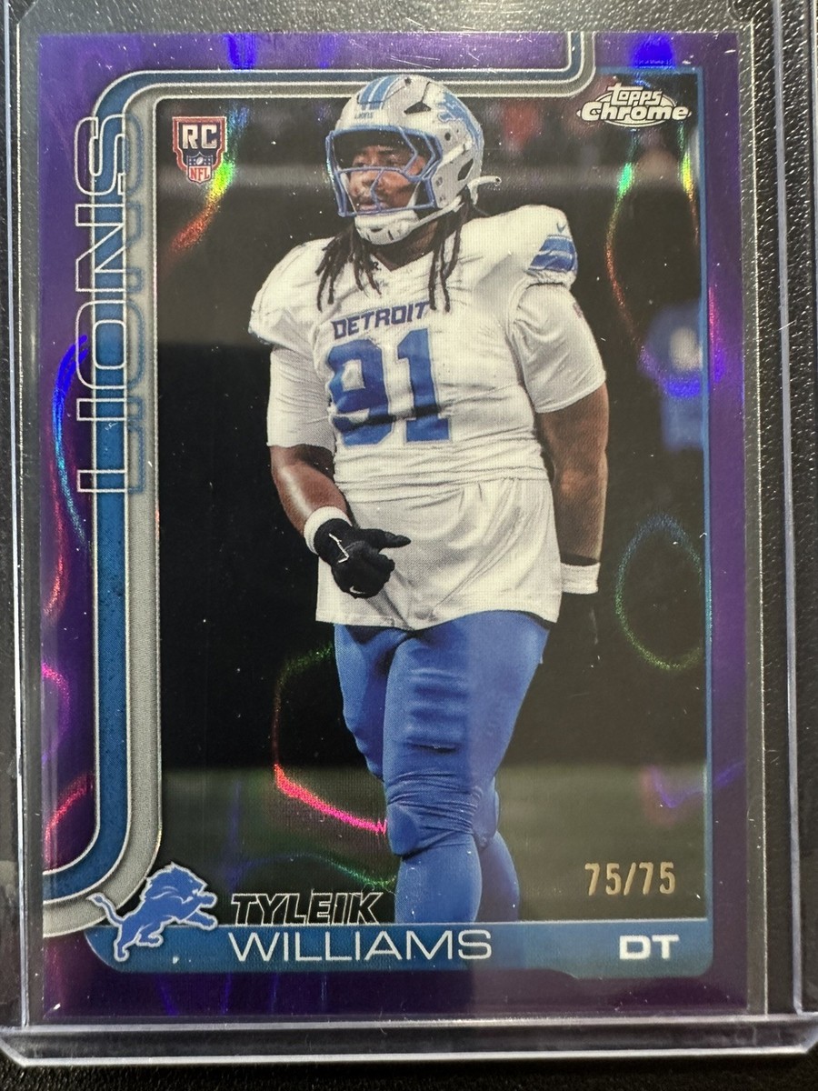 Topps 2025 Chrome Football #364 Tyleik Williams Purple Lava