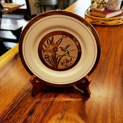 Vintage '' The Art of Chokin  Decorative Plate Japan 24K Gold Detailing
