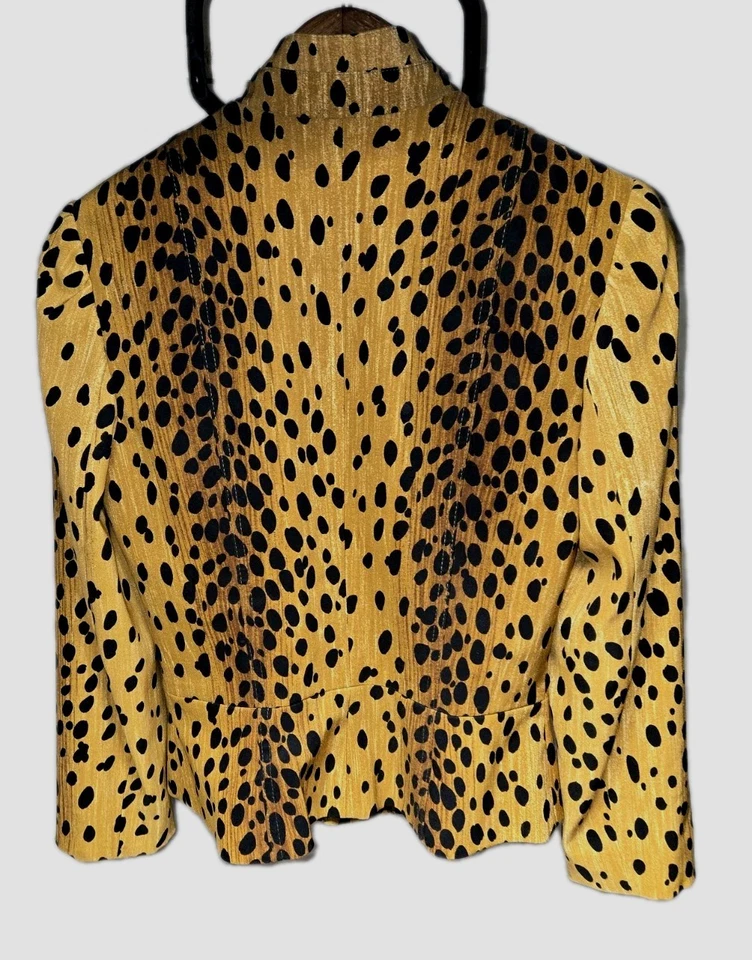 ALBERTO MAKALI FITTED COAT JACKET BLAZER Womens 6 Beaded Art to Wear Vintage? - Image 2 of 4