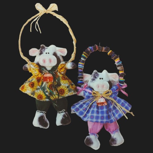 Country Cow Bells Doll Sewing Pattern - 16" Wall Hanging vtg 1990s Farm Animal