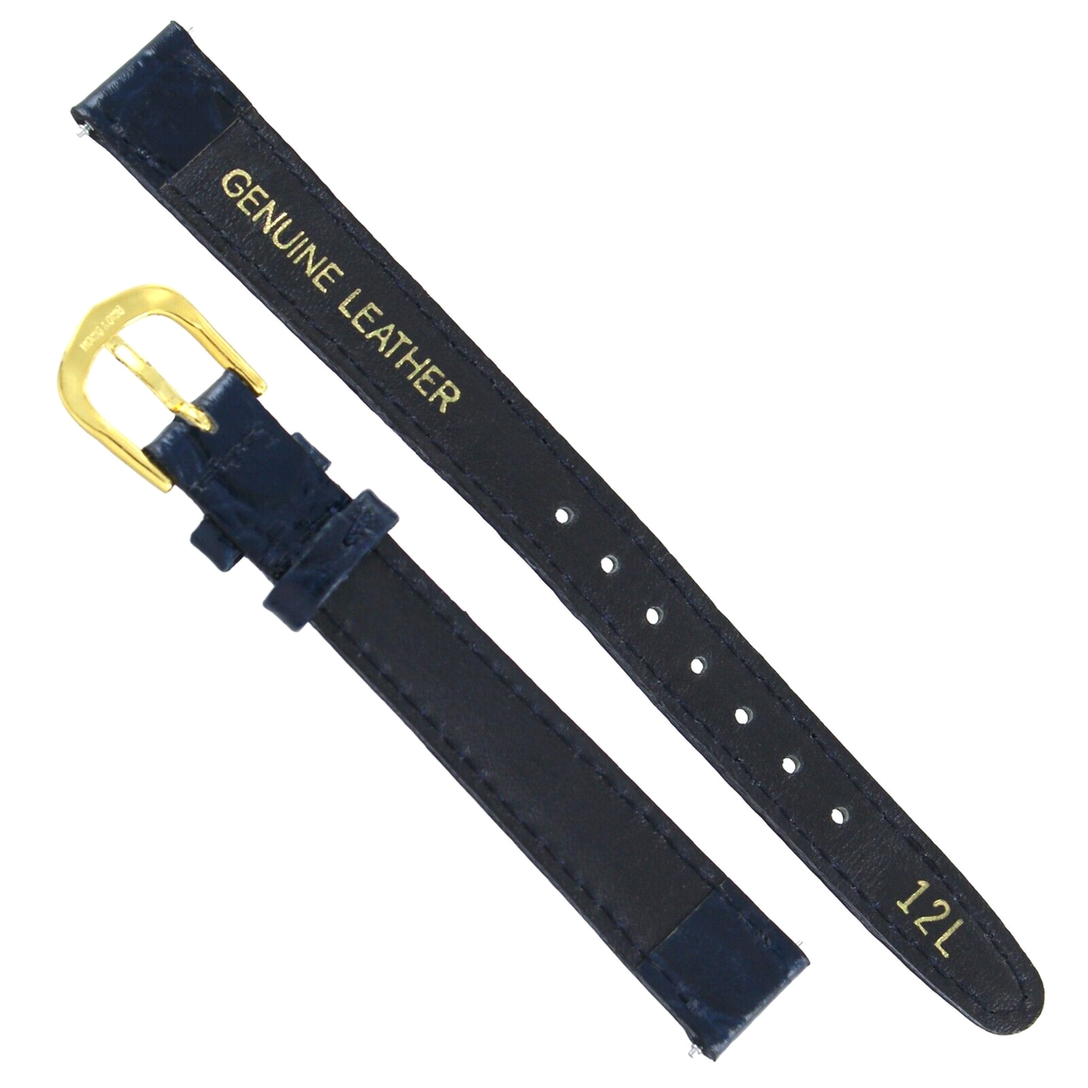 Nuovo Timex Blu Coccodrillo Grano Vera Pelle Reg A Lungo 12mm - Foto 12