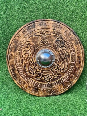 Valhalla Raven Authentic Battle worn Viking Wooden Shield 1:1
