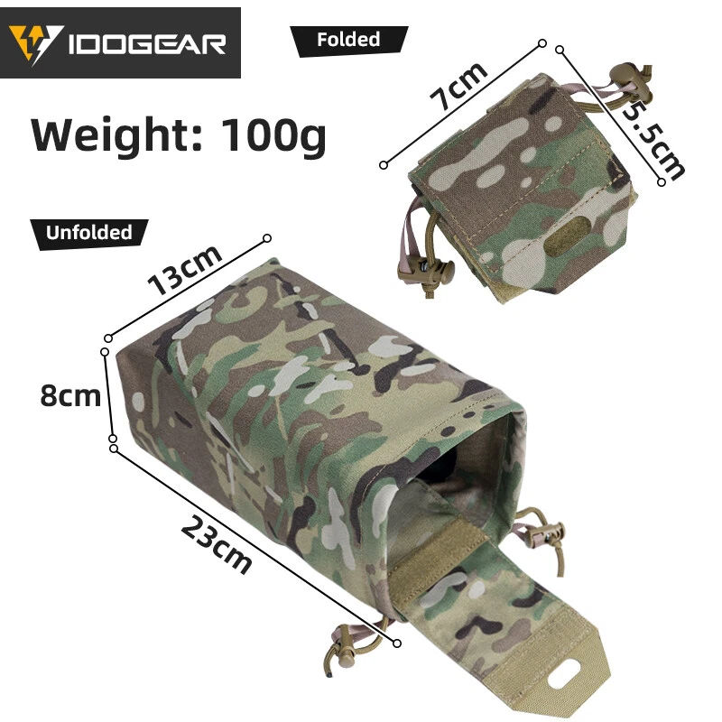 IDOGEAR Tactical Foldable Recycling Bag Dump Pouch MOLLE Drop Pouch Mini Hunting - Image 4 of 4