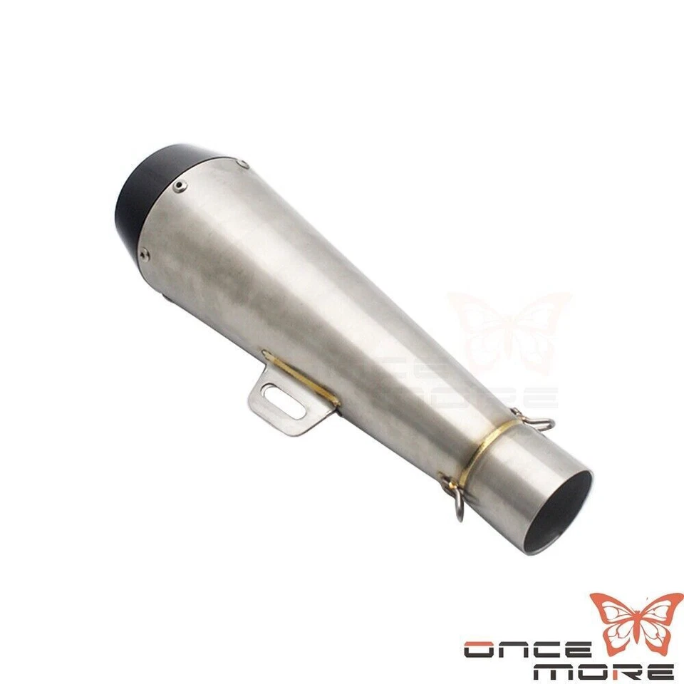 Tubo silenciador de escape de motocicleta diámetro 38-51 mm para moto de tierra scooter Foto 3 de 4