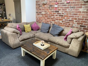 SCS Large Corner Sofa And & Snuggle Twirl Swivel Chair | eBay