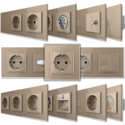 LIVOLO Touch Glas Lichtschalter Steckdosen Taster Dimmer SAT USB Wechselschalter