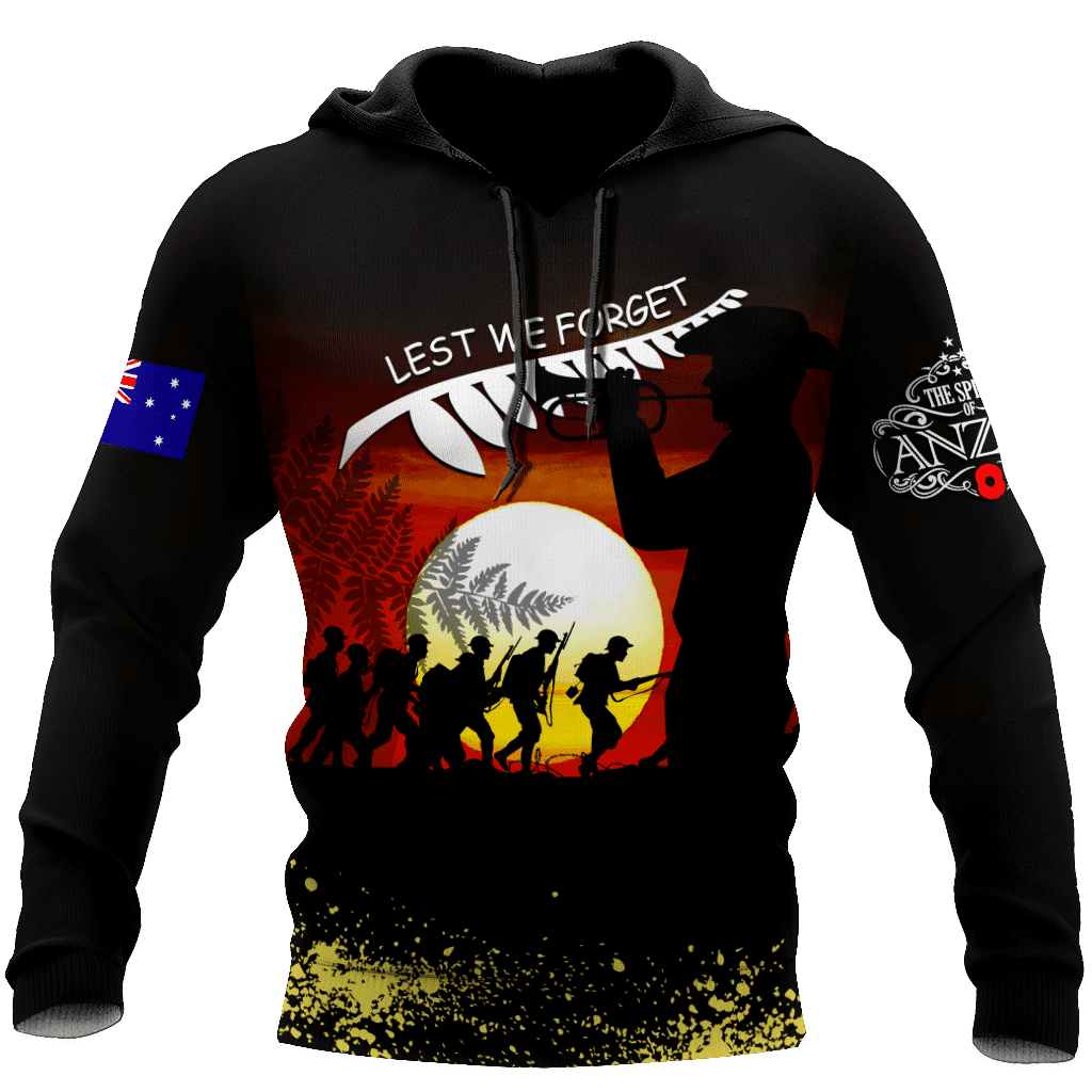 Premium Unisex Hoodie 3D Full Printed Anzac Remembrance Day, Unique Fashion