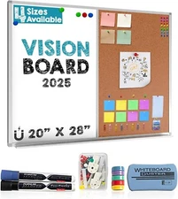 ‎Besso Boards WBCB 20X28 Dry Erase Cork Board Combo Set 20" x 28"