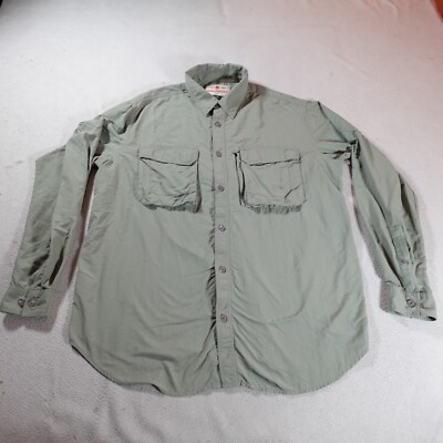 Redington Shirt Mens 2XL XXL Green Vented Button Down Fish Tackle Apparel Top
