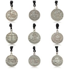 Astrology Horoscope Silver Pewter Charm Necklace Pendant Jewelry