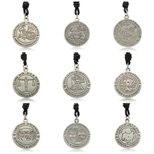 Astrology Horoscope Silver Pewter Charm Necklace Pendant Jewelry
