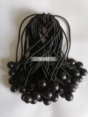 50pcs 9'' Black Ball Bungee Bungie Cord Canopy Tarp Tie Downs Straps