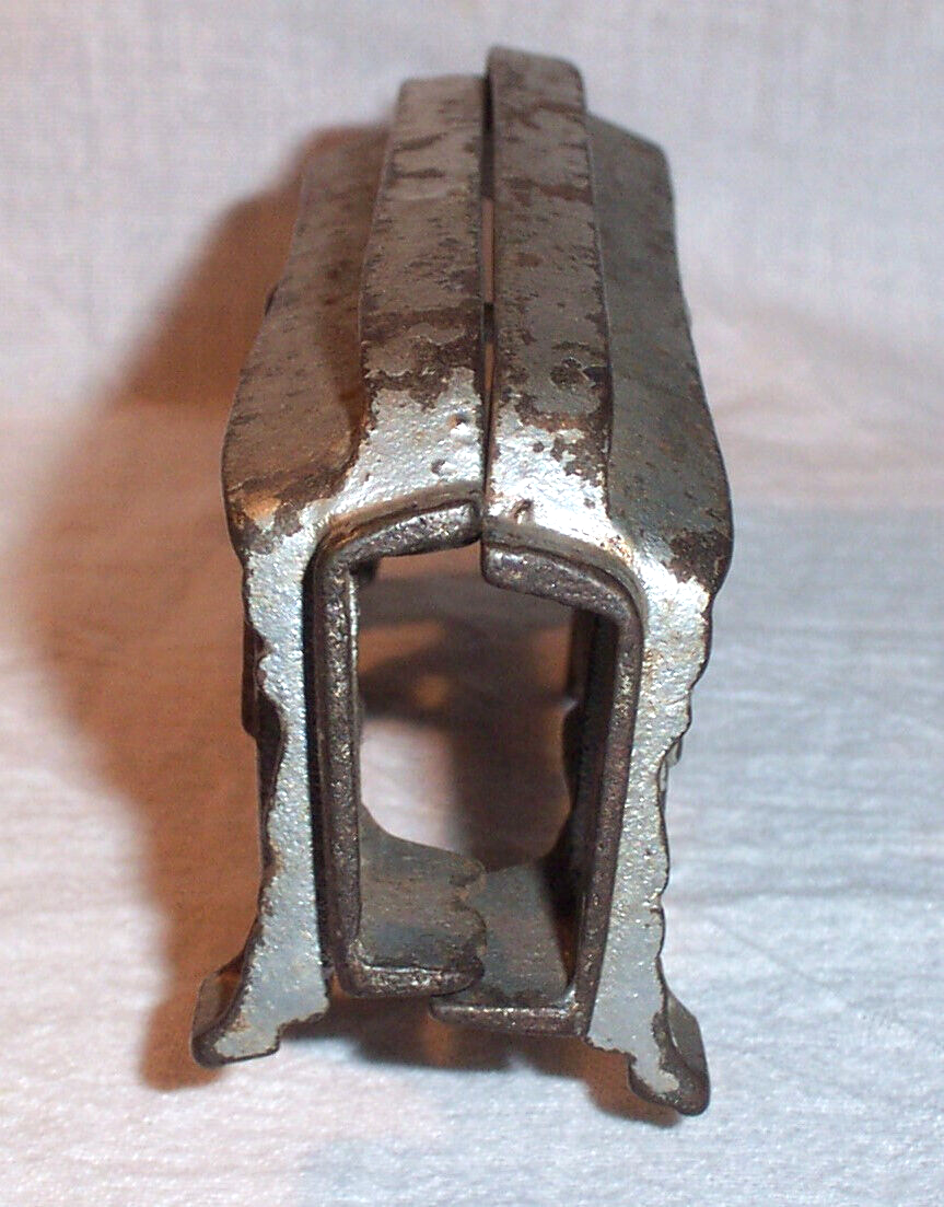 Antique 6.5" Cast Iron Toy Train Car No. 163 ; early 1900s old silver