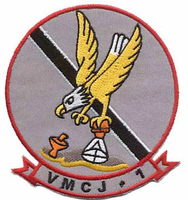 4.5'' MARINE CORPS VMCJ-1 GOLDEN EAGLES WING SQUADRON EMBROIDERED JACKET PATCH