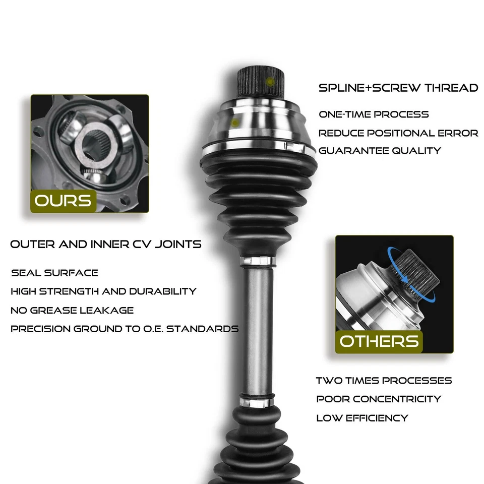 Conjunto de eje CV para Audi A4 Quattro 1996-2001 Volkswagen Passat delantero derecho Foto 3 de 4