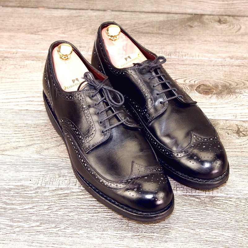 Allen Edmonds LGA Wingtip  11 B Narrow  Black * add $15 new Cedar Trees