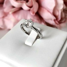 Round Cut 1.60Ct Diamond 14k White Gold Finish Pretty Engagement Ring Size 5.5