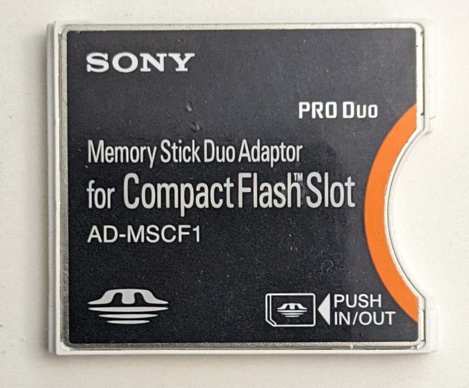 Sony ADMSCF1 Memory Stick PRO DUO Adapter f/ Compact Flash Slot eBay