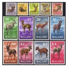 MALAWI 1971 ANTELOPES Definitive  Set. SG 375/87. MNH FRESH HARIASTAMP