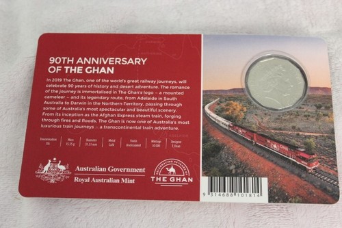 2019 Australia The Ghan - Celebrating 90th Anniversary 50c Coin - Picture 2 of 2